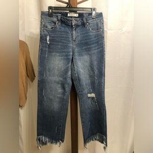 Liverpool Distressed Blue Straight Leg Jeans